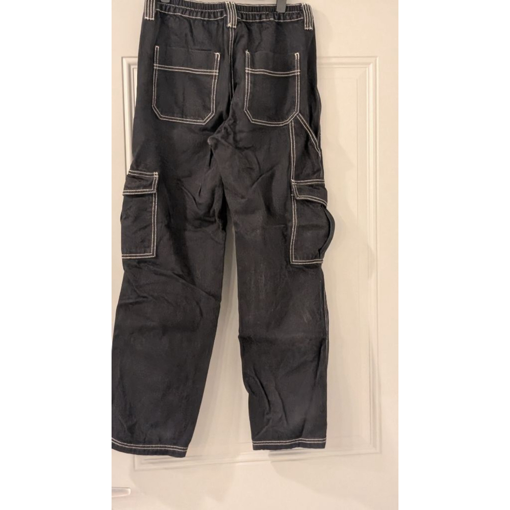 Women's BDG Urban Outfitters Black Cargo Pants with White Stitching Size 29 - Picture 7 of 11